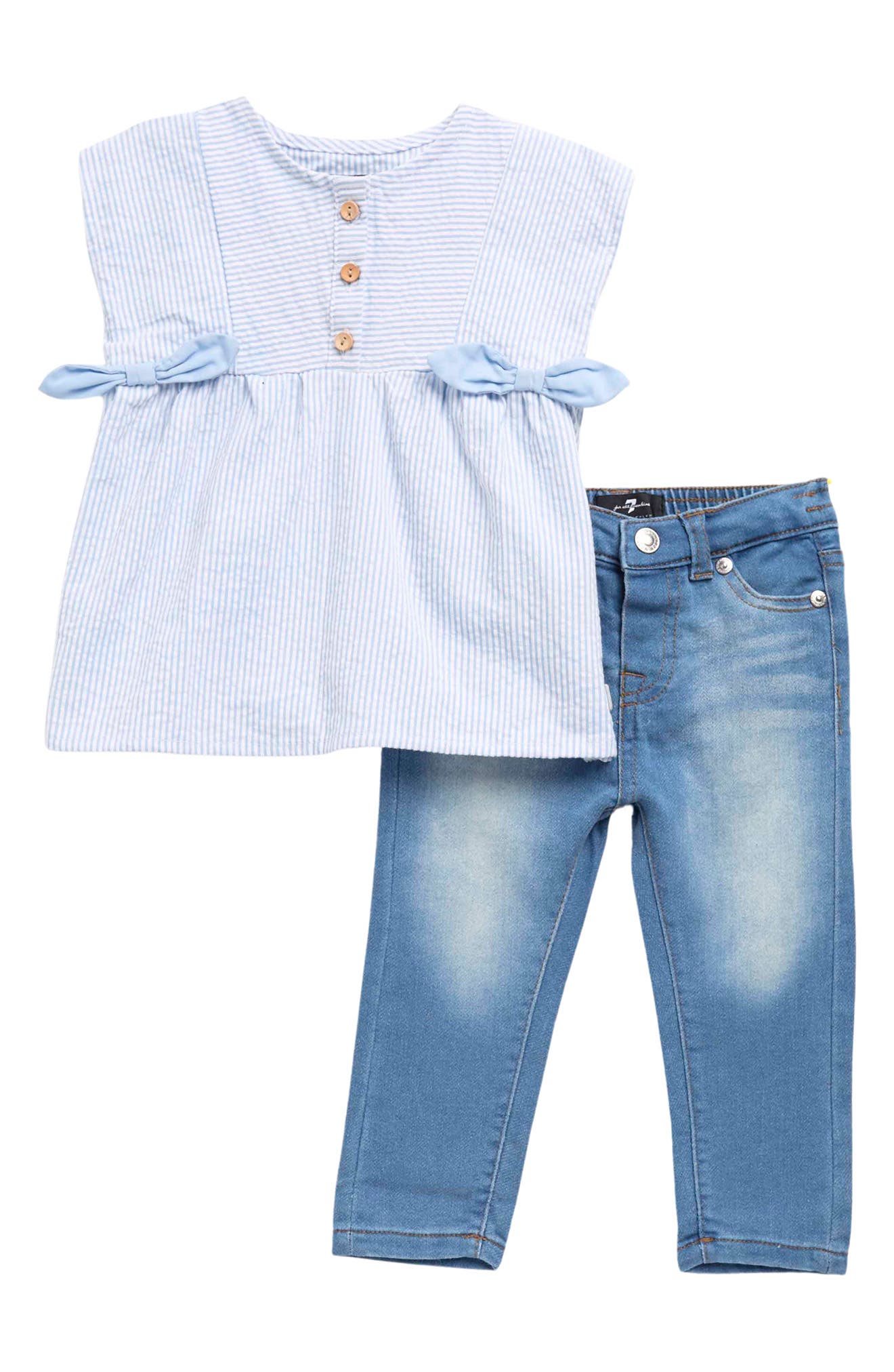 7 For All Mankind Boys Short Sleeve Denim Sport Shirt 7 For All Mankind Boys Short Sleeve Denim Sport Shirt